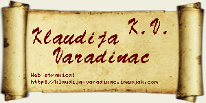 Klaudija Varadinac vizit kartica